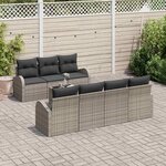 vidaXL Ensemble de canapé de jardin Gris 55 x 55 x 37 cm polyrotin
