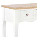 vidaXL Table de console et coiffeuse avec 3 tiroirs Blanc