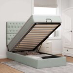 vidaXL Cadre de lit ottoman avec matelas gris clair 80x200 cm velours