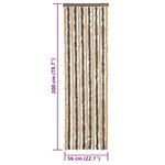 vidaXL Rideau anti-mouches marron foncé et beige 56x200 cm chenille