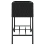 vidaXL Jardinière avec étagère noir résine tressée