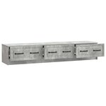 vidaXL Meuble TV Gris béton 147 x 34 5 x 27 cm Bois d'ingénierie