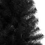 vidaXL Sapin de Noël artificiel avec support noir 180 cm PVC