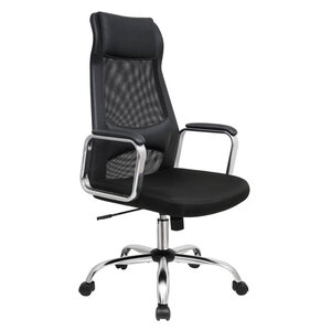 Fauteuil de bureau en toile chaise ergonomique siège pivotant réglable mécanisme basculant respirant avec appui-tête support lombaire pour bureau charge 140 kg noir 12_0001372