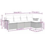 vidaXL Salon de jardin avec coussins 5 Pièces beige résine tressée