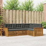 vidaXL Ensemble de canapés d'extérieur 4 Pièces Naturel et Anthracite