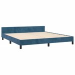 vidaXL Cadre de lit sans matelas bleu foncé velours