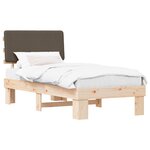 vidaXL Cadre de lit avec tête de lit rembourrée Taupe 80 x 200 cm