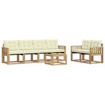 vidaXL Ensemble de canapés d'extérieur 7 Pièces Blanc et crème