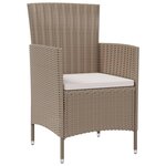 vidaXL Chaises de jardin avec coussins 2 Pièces Résine tressée Beige