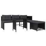 Salon de jardin meuble d'extérieur ensemble de mobilier 4 pièces résine tressée noir 02_0016279