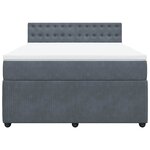 vidaXL Sommier à lattes de lit et matelas Gris foncé 140x200cm Velours