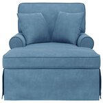 vidaXL Chaise lounge avec jupe avec coussin Bleu 91 x 157 x 91 cm