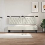 vidaXL Tête de lit suspendue Avec lumière LED Crème Velours