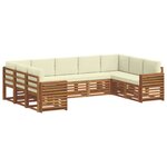 vidaXL Ensemble de canapé d'angle avec coussin 9 Pièces Naturel et Crème