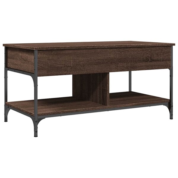 vidaXL Table basse chêne marron 100x50x50cm bois d'ingénierie et métal