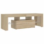 vidaXL Meuble TV avec lumières LED chêne sonoma 120x35x40 cm