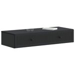 vidaXL Table d'appoint murale Noir 87 5 x 34 5 x 17 cm