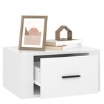 vidaXL Table de chevet murale Blanc brillant 50x36x25 cm