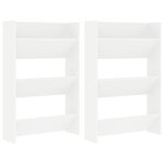vidaXL Armoires à chaussures murales 2 Pièces Blanc 60x18x90 cm Aggloméré