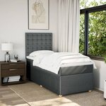 vidaXL Sommier à lattes de lit avec matelas Gris foncé 90x200 cm Tissu