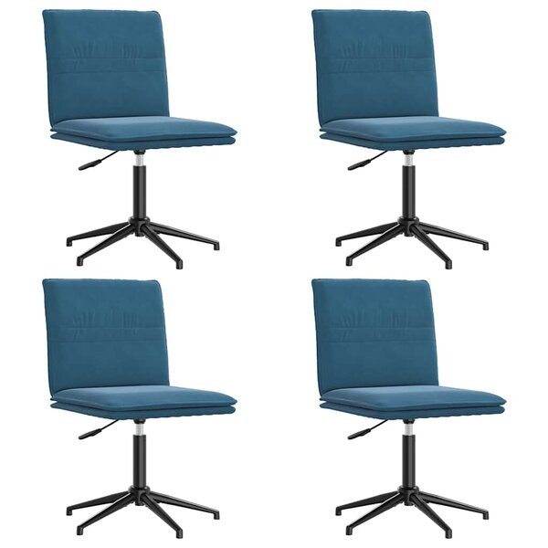 vidaXL Chaises à manger lot de 4 Bleu Velours