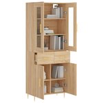 vidaXL Buffet haut Chêne sonoma 69 5x34x180 cm Bois d'ingénierie