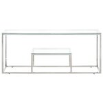 vidaXL Table basse argenté acier inoxydable et verre trempé