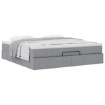 VidaXL Cadre de lit ottoman et matelas gris clair 180x200 cm tissu