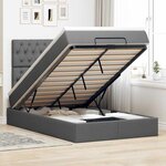 vidaXL Cadre de lit ottoman avec matelas gris foncé 120x200cm tissu