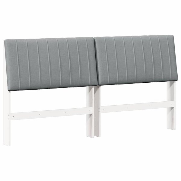 vidaXL Tête de lit capitonnée Gris clair 180 cm Pin massif