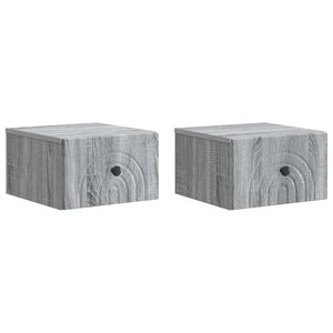 vidaXL Cabinet de chevet mural 2 Pièces Sonoma gris 33 x 34 5 x 20 cm