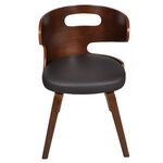 vidaXL Chaises à manger lot de 4 marron bois courbé et similicuir