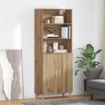 vidaXL Haut Armoire Chêne artisanal 69 5 x 32 5 x 180 cm