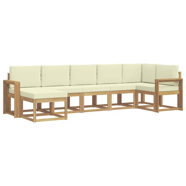 vidaXL Ensemble de canapés d'extérieur 7 pc Blanc et crème Polyester