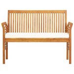 vidaXL Ensemble à manger d'extérieur 3 Pièces et coussins Acacia solide