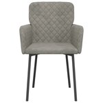 vidaXL Chaises à manger lot de 2 Gris clair Velours