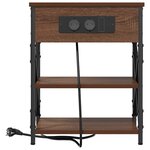 vidaXL Cabinet de chevet avec étagère 2 Pièces Chêne brun 41 x 31 x 51 cm