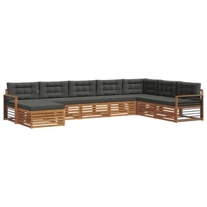 vidaXL Ensemble de canapés d'extérieur 8 Pièces Naturel et Anthracite