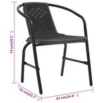 Vidaxl chaises de jardin 4 pièces rotin plastique et acier 110 kg