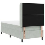 vidaXL Lit à ressorts avec tête de lit Gris clair 80 x 200 cm Velours