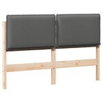 vidaXL Tête de lit capitonnée Gris Naturel et Clair 160 cm Pin massif