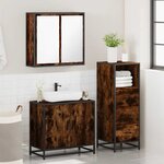 vidaXL Ensemble de meubles de salle de bain 3 Pièces Chêne fumé
