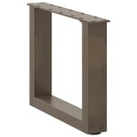 vidaXL Pieds de table basse en U  2 pièces  acier naturel  40 x (30-31) cm