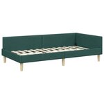 vidaXL Cadre de lit d'angle Vert foncé 90 x 200 cm tissu