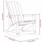 vidaXL Chaise berçante Adirondack noire  dimensions 73 5 x 92 x 90 cm en HDPE.