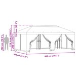 vidaXL Abri de jardin avec parois 6 x 3 m Crème Polyester et Acier