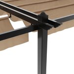 vidaXL Tonnelle de jardin avec toit rétractable taupe 3x6 m aluminium