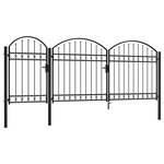 Vidaxl portail de jardin avec dessus arqué acier 2 x 4 m noir
