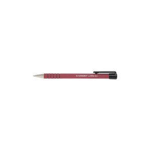 Stylo-bille lamda rétractable écriture 0.7mm  corps caoutchouc couleur encre rouge x 12 Q-CONNECT